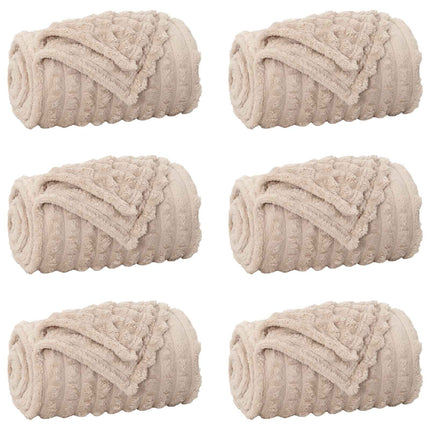 Kastetæpper 6 pcs Beige 270 x 240 cm Fleece