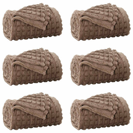 Kastetæpper 6 pcs Camel 150 x 130 cm Fleece