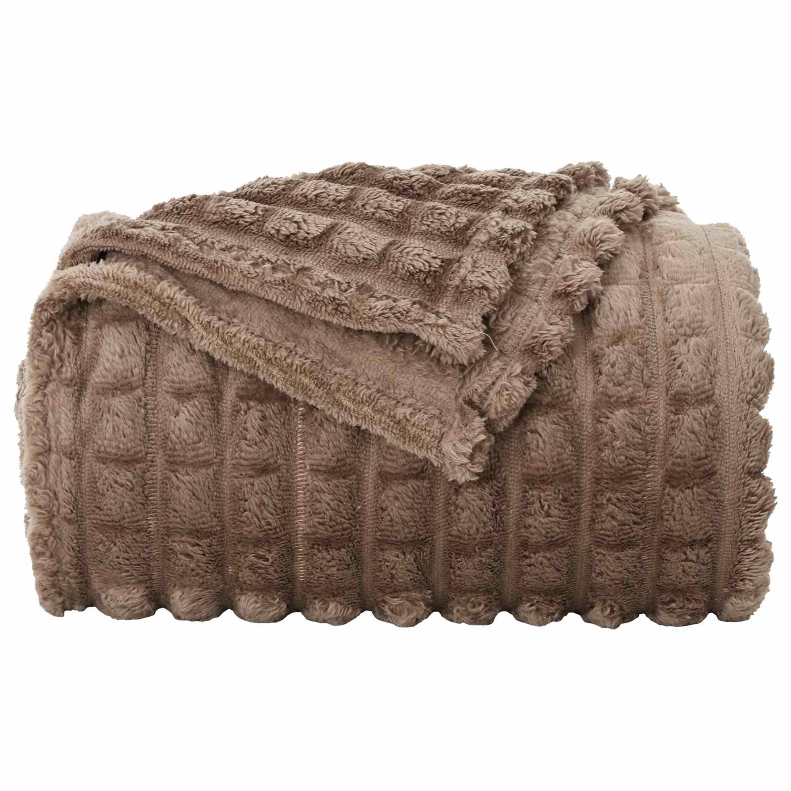 Kastetæpper 6 pcs Camel 200 x 150 cm Fleece