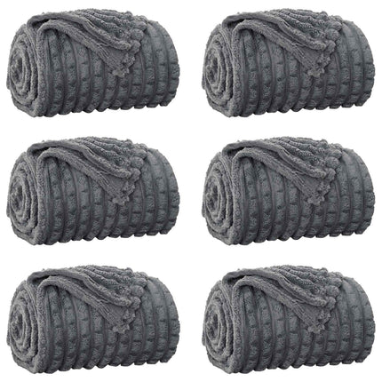 Kastetæpper 6 pcs Mørkegrå 240 x 220 cm Fleece