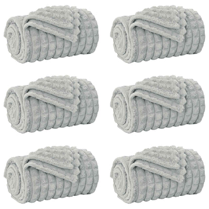 Kastetæpper 6 pcs Grå 200 x 150 cm Fleece