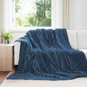 Kastetæpper 6 pcs Mørkeblå 270 x 240 cm Fleece