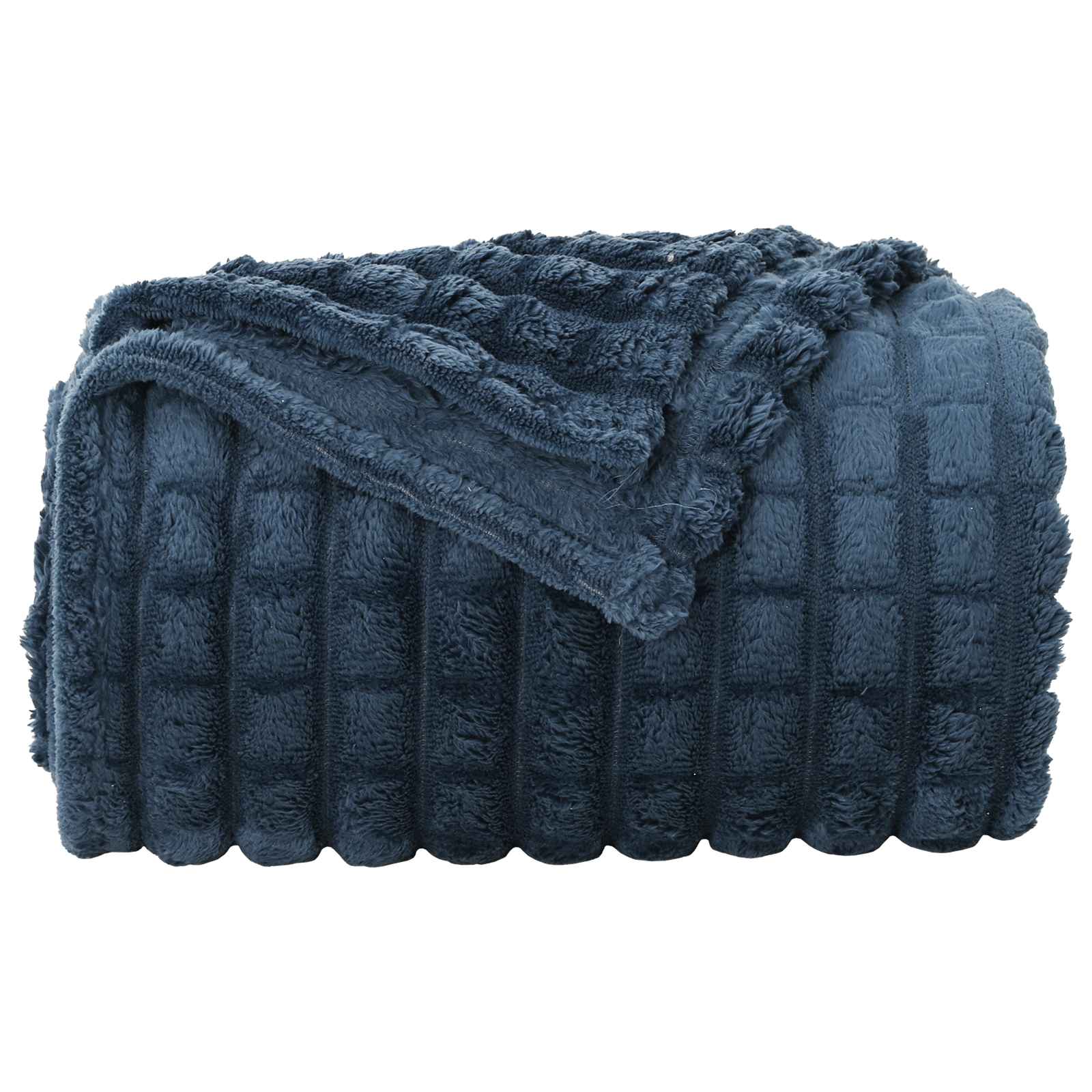 Kastetæpper 6 pcs Mørkeblå 270 x 240 cm Fleece