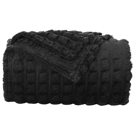 Kastetæpper 6 pcs Sort 150 x 130 cm Fleece