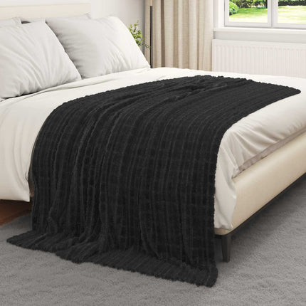 Kastetæpper 6 pcs Sort 200 x 150 cm Fleece