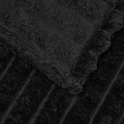 Kastetæpper 6 pcs Sort 240 x 220 cm Fleece