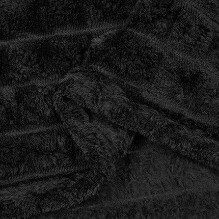 Kastetæpper 6 pcs Sort 240 x 220 cm Fleece