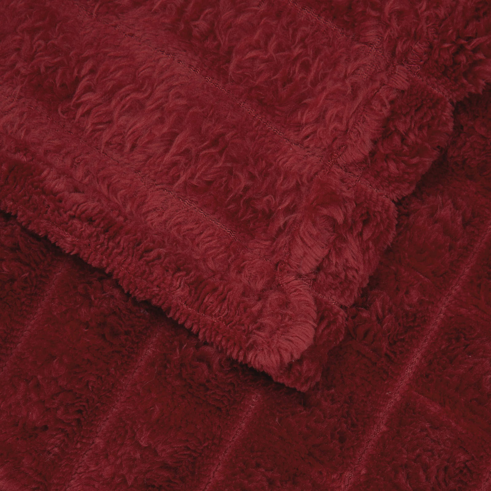 Kastetæpper 6 pcs Bordeaux Rød 240 x 220 cm Fleece
