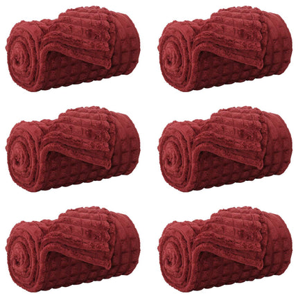 Kastetæpper 6 stk. Bordeaux Rød 240 x 220 cm 8.63 kg Fleece