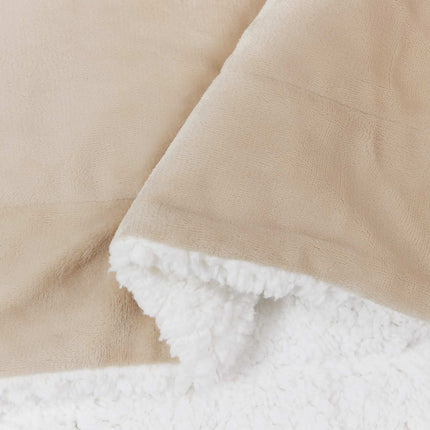 Throw tæppe Beige 130 x 150 cm Fleece
