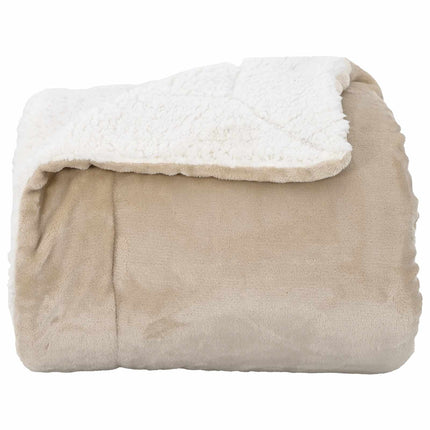 Throw tæppe Beige 130 x 150 cm Fleece