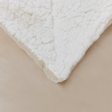 Throw tæppe Beige 150 x 200 cm Fleece