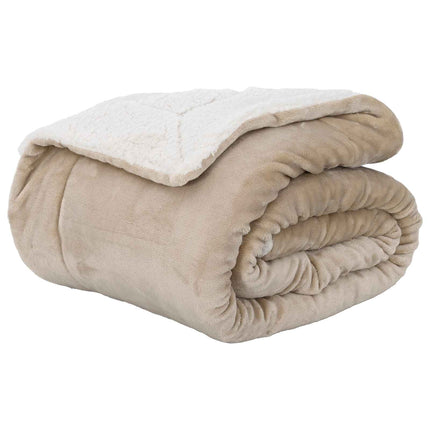 Throw tæppe Beige 150 x 200 cm Fleece