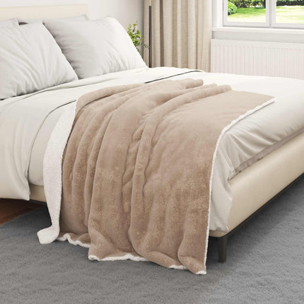 Throw tæppe Camel 130 x 150 cm Fleece
