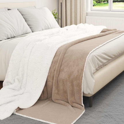 Throw tæppe Camel 240 x 270 cm Fleece