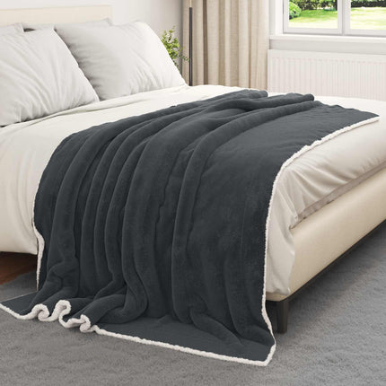 Throw tæppe Mørkegrå 150 x 200 cm Fleece