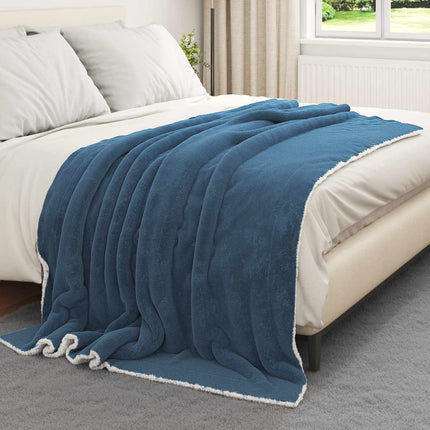 Throw tæppe Mørkeblå 150 x 200 cm Fleece