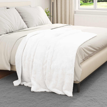 Throw tæppe Hvid 130 x 150 cm Fleece