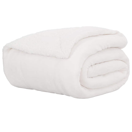 Throw tæppe Hvid 130 x 150 cm Fleece