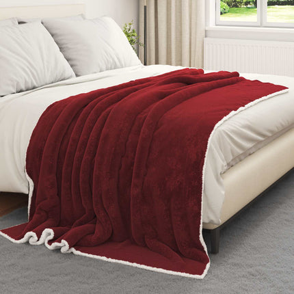 Throw tæppe Bordeaux Rød 150 x 200 cm Fleece