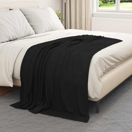 Throw tæppe Sort 170 x 130 cm Fleece