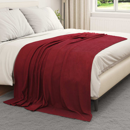 Throw tæppe Bordeaux Rød 200 x 150 cm Fleece