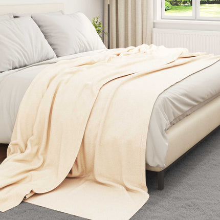 Throw tæppe Creme 270 x 240 cm Fleece