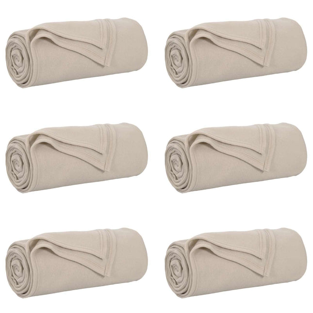 Kastetæpper 6 stk. Beige 170 x 130 cm 1.86 kg Fleece