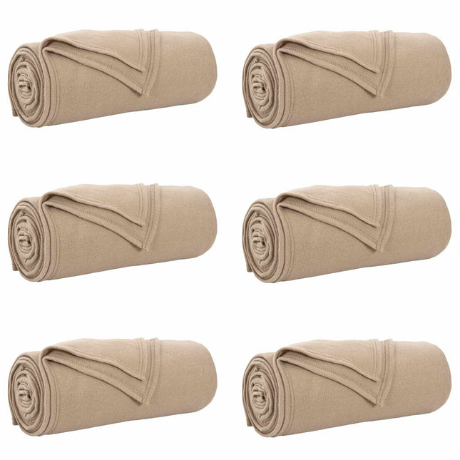 Kastetæpper 6 stk. Camel 240 x 220 cm 4.28 kg Fleece