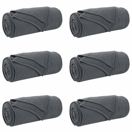 Kastetæpper 6 pcs Mørkegrå 200 x 150 cm Fleece