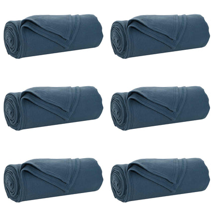 Kastetæpper 6 pcs Mørkeblå 170 x 130 cm Fleece