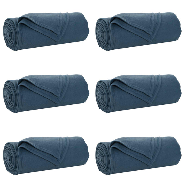 Kastetæpper 6 stk. Mørkeblå 200 x 150 cm 2.52 kg Fleece