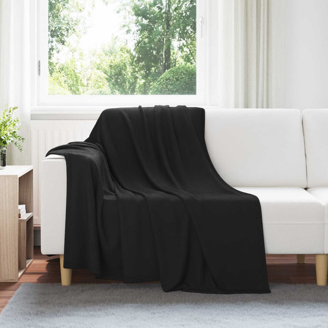 Kastetæpper 6 stk. Sort 200 x 150 cm 2.61 kg Fleece