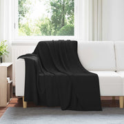 Kastetæpper 6 pcs Sort 200 x 150 cm Fleece