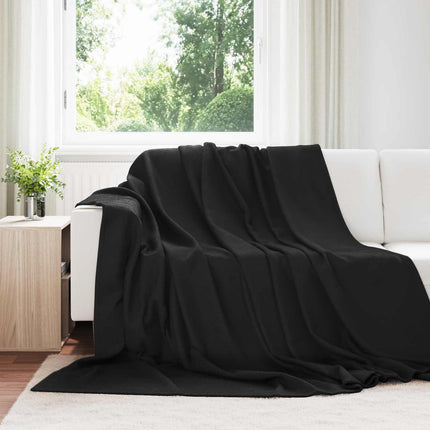 Kastetæpper 6 pcs Sort 240 x 220 cm Fleece