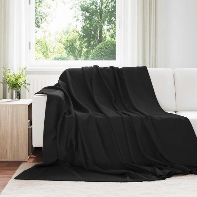 Kastetæpper 6 stk. Sort 240 x 220 cm 4.28 kg Fleece
