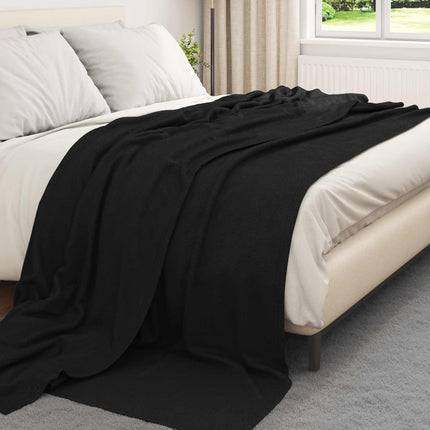 Kastetæpper 6 pcs Sort 270 x 240 cm Fleece