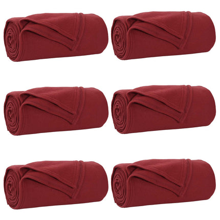 Kastetæpper 6 stk. Bordeaux Rød 170 x 130 cm 1.86 kg Fleece