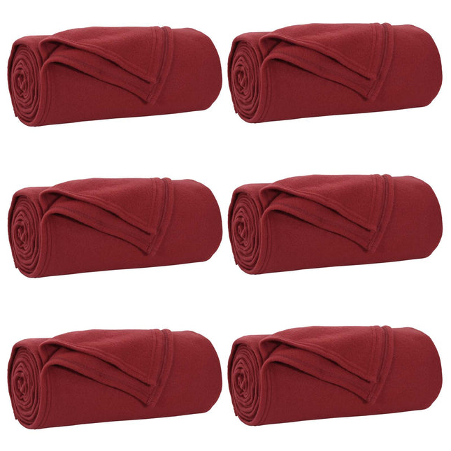 Kastetæpper 6 stk. Bordeaux Rød 240 x 220 cm 4.28 kg Fleece