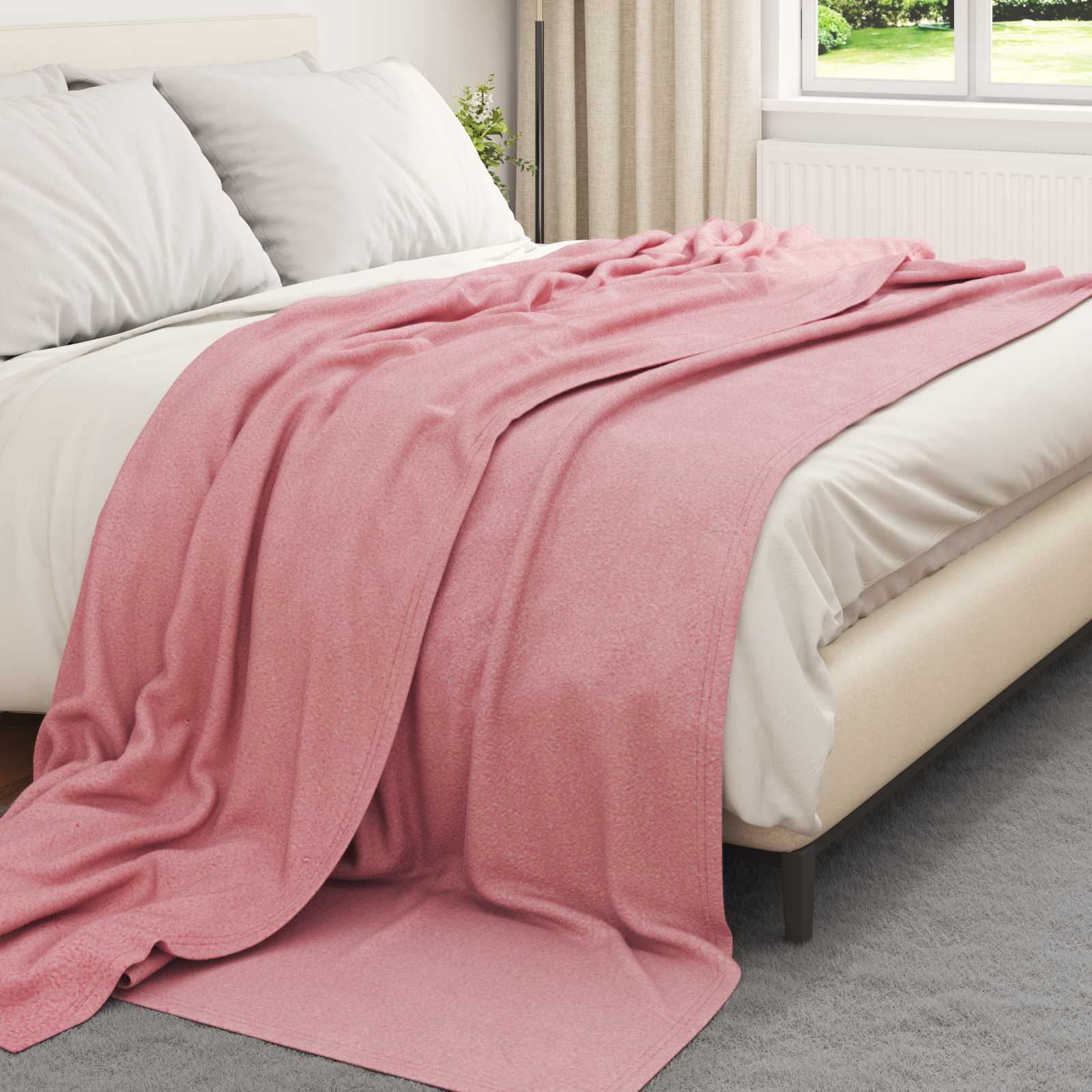 Kastetæpper 6 pcs Lyserød 240 x 220 cm Fleece