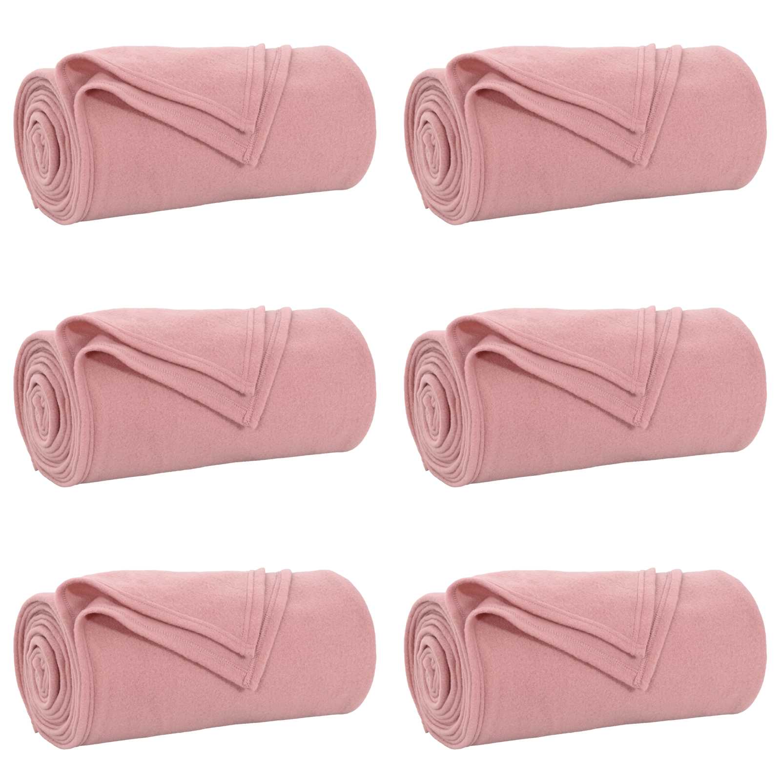 Kastetæpper 6 pcs Lyserød 240 x 220 cm Fleece