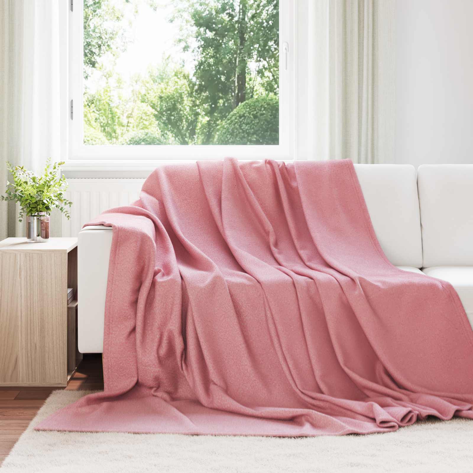 Kastetæpper 24 pcs Lyserød 270 x 240 cm Fleece