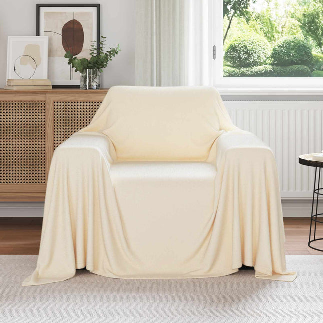 Kastetæpper 6 stk. Cremefarvet 210 x 140 cm 2.48 kg Fleece