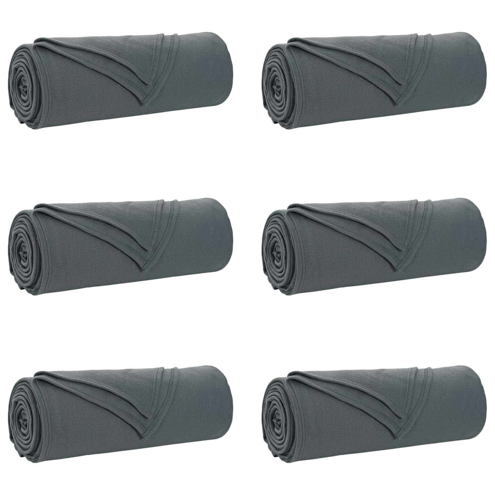 Kastetæpper 6 pcs Mørkegrå 350 x 270 cm Fleece