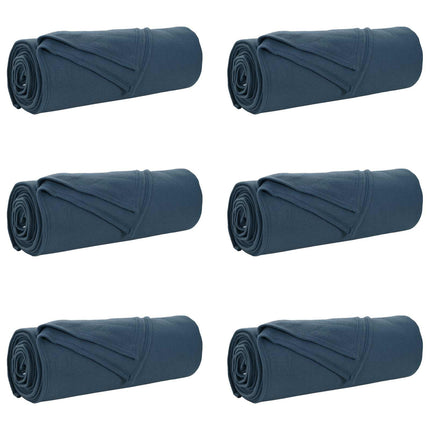 Kastetæpper 6 pcs Mørkeblå 210 x 140 cm Fleece