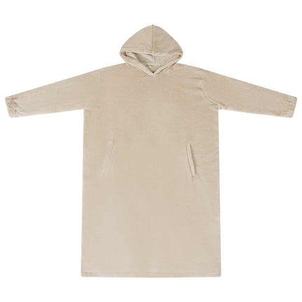 Tæppe-hoodie Beige m Flannel