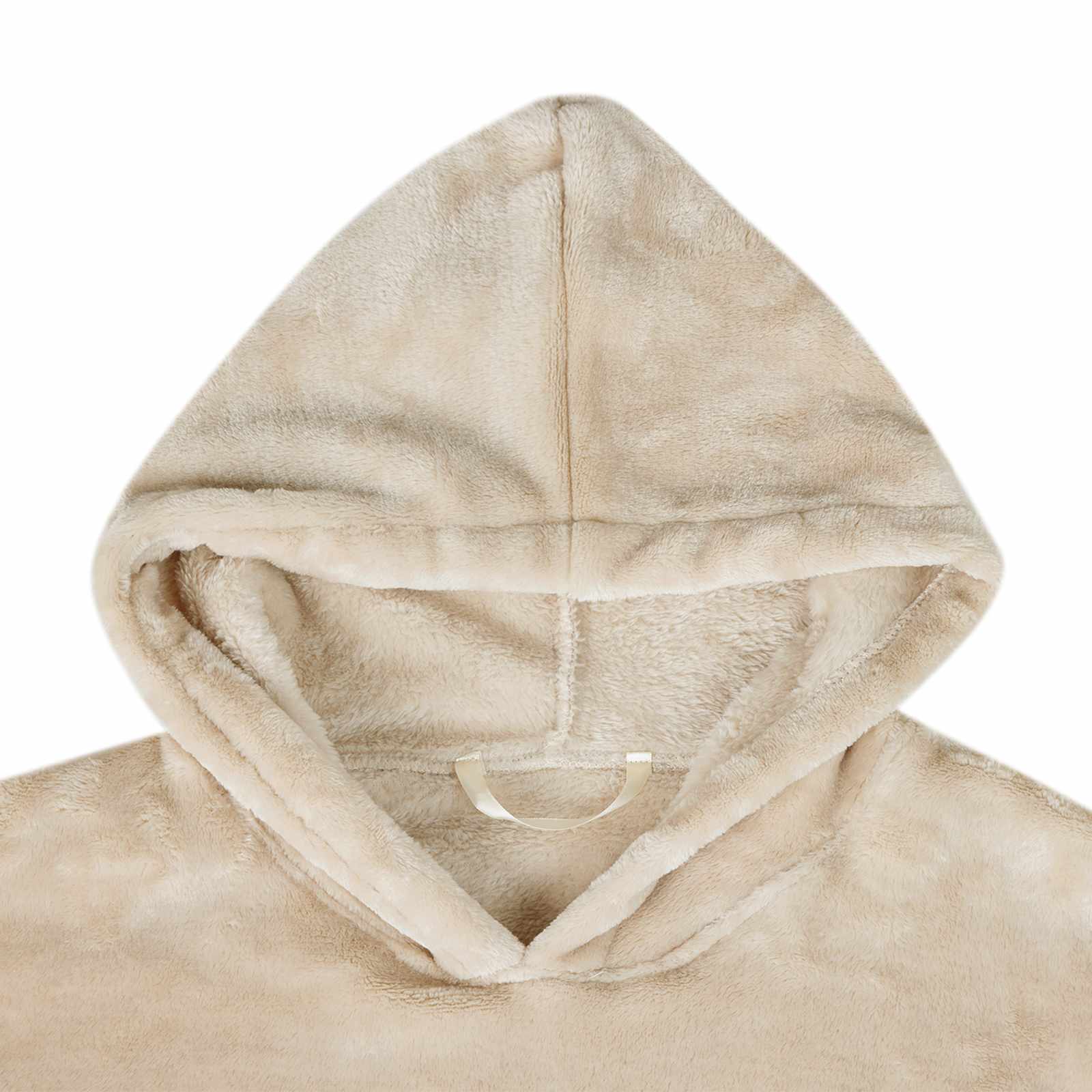 Tæppe-hoodie Beige l Flannel