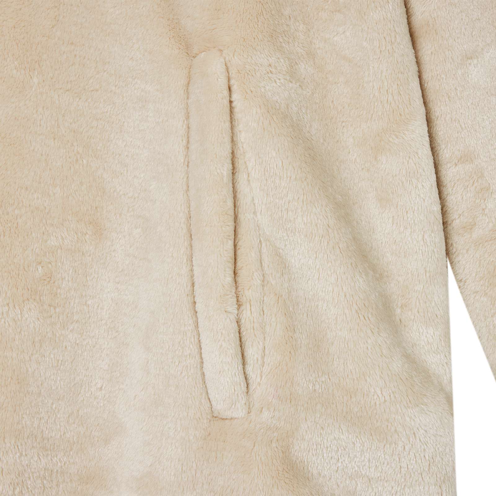 Tæppe-hoodie Beige l Flannel