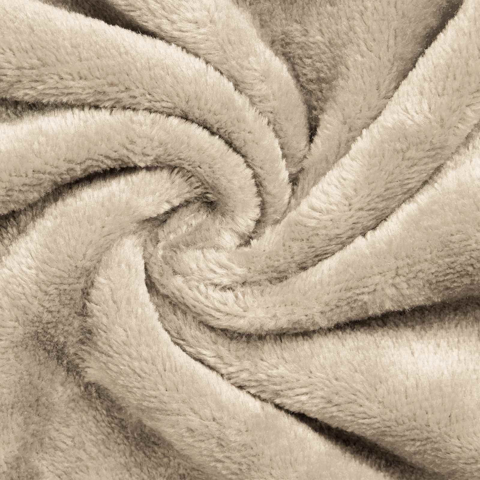 Tæppe-hoodie Beige l Flannel