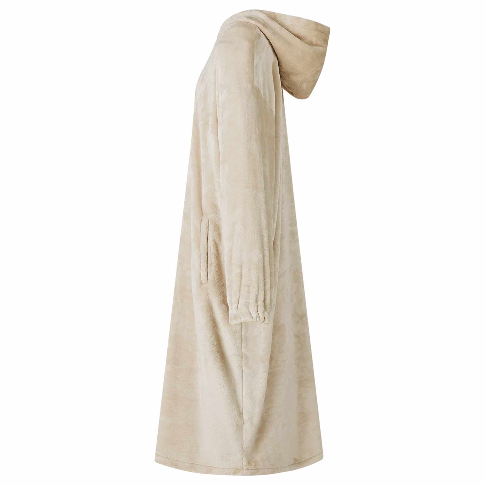 Tæppe-hoodie Beige l Flannel
